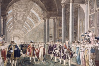 Napoleon I:n ja Marie-Louisen häät Louvren palatsissa, noin 1810 (kaiverrus). tekijältä Unbekannter Künstler