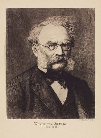 Werner von Siemens, saksalainen sähköinsinööri ja keksijä, n. 1880 tekijältä Unbekannter Künstler