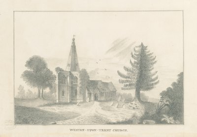 Weston-on-Trent Church: lyijykynäpiirros, nd [1800-luku] tekijältä Unbekannt