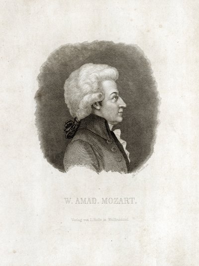 Wolfgang Amadeus Mozartin kaiverrus. tekijältä Unbekannt