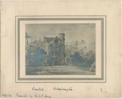 Wolverhampton - Dunstall Hall: valokuva vesivärimaalauksesta ja [c 1860] tekijältä Unbekannt