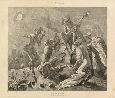 Nuori rakkaus, Karlsruhe, n.1850 (kaiverrus) tekijältä Unbekannter Künstler