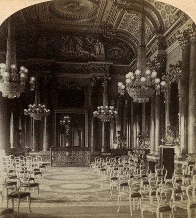 Ballroom, Buckinghamin palatsi, Lontoo. tekijältä Underwood and Underwood