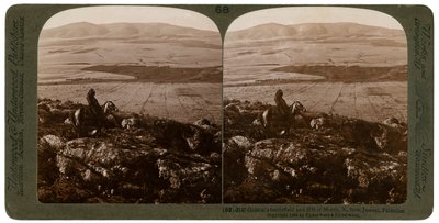 Gideonsin taistelukenttä ja Morehin kukkula Jezreelistä pohjoiseen, Palestiina, 1900. tekijältä Underwood and Underwood