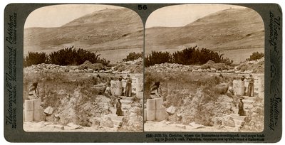 Gerizim-vuori, jossa samarialaiset palvoivat, Palestiina, 1900. tekijältä Underwood and Underwood