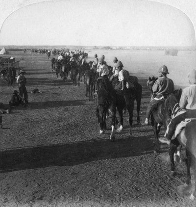 38. patteri Modderissa ennen osallistumista Robertsin etenemiseen, Etelä-Afrikka, buurisota, 1900. tekijältä Underwood and Underwood
