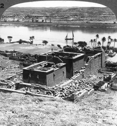 Nubialainen Kalabshehin temppeli, Egypti, 1905. tekijältä Underwood and Underwood