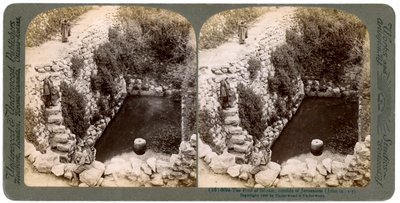 Siloamin allas, Jerusalemin ulkopuolella, Palestiina, 1900. tekijältä Underwood and Underwood