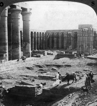 Luxorin temppeli, Thebes, Egypti, 1900. tekijältä Underwood and Underwood
