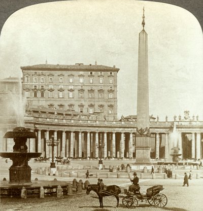 Vatikaanin palatsi St Peters Squarelta, Rooma, Italia. tekijältä Underwood and Underwood