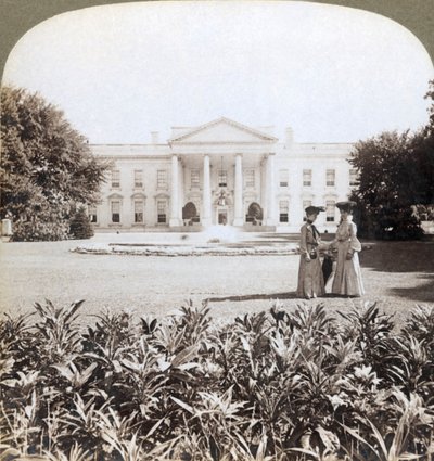 Valkoinen talo, kansakuntien päällikön historiallinen asuinpaikka - pohjoisrintama-Washington, D.C., 1908 tekijältä Underwood and Underwood