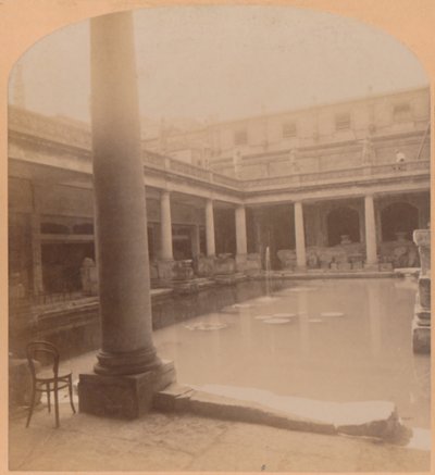 Vanha roomalainen kylpylä, Bath, Englanti, 1900. tekijältä Underwood and Underwood
