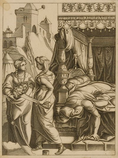 Judith ja piika Holoferneksen pään kanssa tekijältä Unidentified