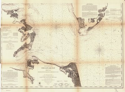 Chesapeake Bay. Lehti 6, York-joen suulta lahden suulle. LOC 99447135 tekijältä United States Coast Survey