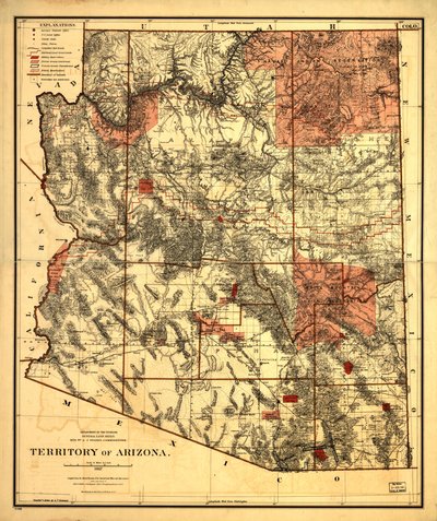 Arizonan alue. tekijältä United States. General Land Office