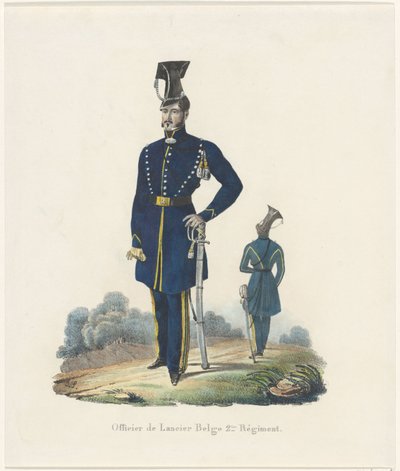 Belgialainen kaulanauha, 1830 Belgian Lancer 2. rykmentin upseeri (nimi esineessä) tekijältä Unknown