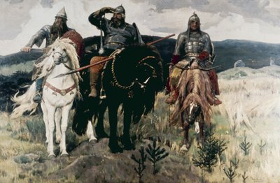 Viktor Mikhailovich Vasnetsovin Bogatyri (Sankarit), 1898. tekijältä Unknown