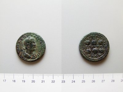 Rooman keisarin Valerianuksen kolikko; Gallienus, Rooman keisari Anazarbuksesta tekijältä Unknown
