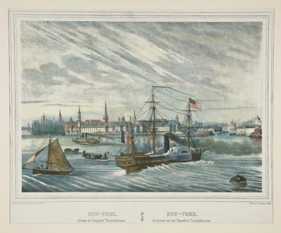 New York. Transatlanttisen höyrylaivan saapuminen. tekijältä Unknown