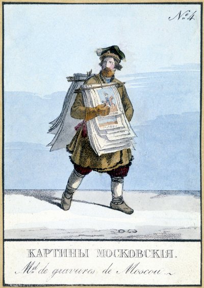 1800-luvun Moskovan kaiverruskauppias. 1800-luvun kuvitus. tekijältä Unknown artist