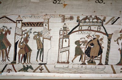 32: Komeetan ulkonäkö; 33: Sanansaattaja varoittaa kuningas Harold II:ta (1022 - 1066) - Bayeux