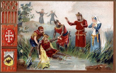 3. ristiretki: Löysi keisari Frederic Barberossan (Saksan Rooman keisari) ruumiin Selef-joesta vuonna 1190. tekijältä Unknown artist