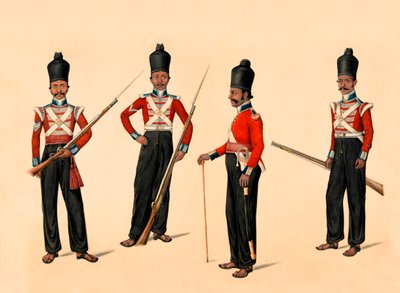 40. Madrasin syntyperäinen jalkaväki, noin 1835 tekijältä Unknown