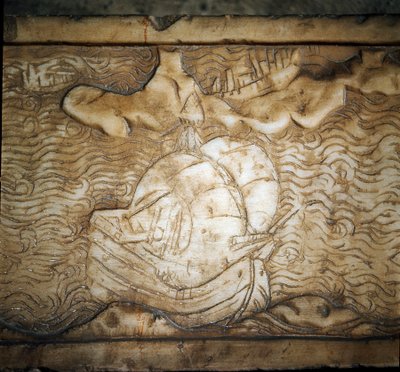 Genolainen laiva. Yksityiskohta marmorista kohokuviosta tekijältä Unknown artist