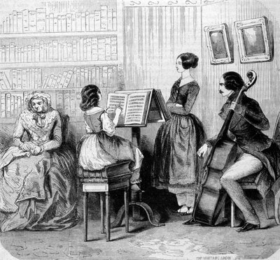 Perhekonsertti, kaiverrus noin 1860. tekijältä Unknown artist