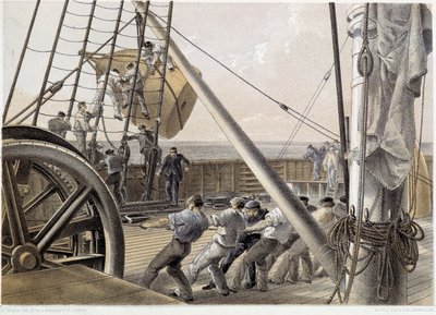 Valtava pistepoiju piirrettiin 2. elokuuta 1858 - W. H. Russelin "Atlantin lennättimessä" n. 1860 tekijältä Unknown artist