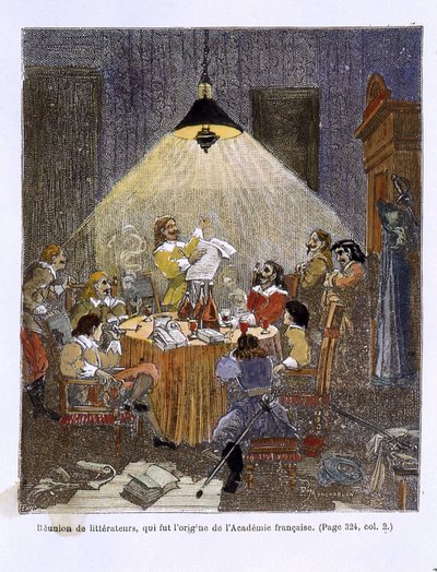 Kirjailijoiden kokous, joka oli Ranskan Akatemian alku tekijältä Unknown artist