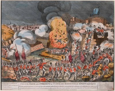 ?Näkymä Ciudad Rodrigon piirityksestä ja myrskystä Espanjassa Janylla. 19. 1812? tekijältä Unknown