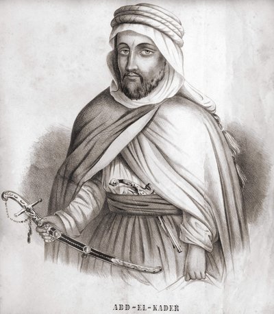 Abd el Kader (Abd El-Kader) (1807 - 1883), Algerian arabiemiiri. tekijältä Unknown artist