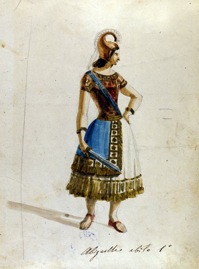 Abigaille-asu Giuseppe Verdin (1813 - 1901) oopperassa, "" Nabucco""" aluksi nimeltään "" Nabucodonosor"" Scala-museo tekijältä Unknown artist