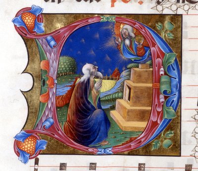 Aabrahamia Herra kutsui lähtemään maastaan. Miniatyyri 1400-luvun kuorosta (pyhän Augustinuksen "civitatis"). Lodin kirjasto tekijältä Unknown artist