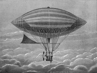 Veljesten Gaston ja Albert Tissandierin ilmalaiva sähköinen aerostaatti. Julkaisussa "Album of Science", Editions Jouvet tekijältä Unknown artist
