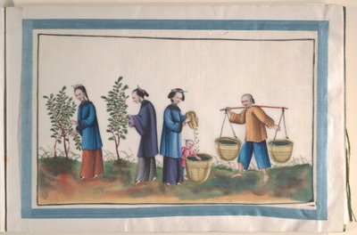 Albumi, joka sisältää kaksitoista maalausta silkkiä tekevistä ihmisistä tekijältä Unknown Artist