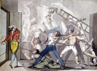 Taiteilijan allegoria. 1800-luvun kaiverrus. tekijältä Unknown artist