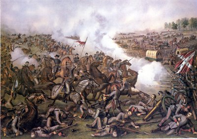 Amerikan sisällissota (1861 - 1865): Five Forksin taistelu (Virginia) 1. huhtikuuta tekijältä Unknown artist