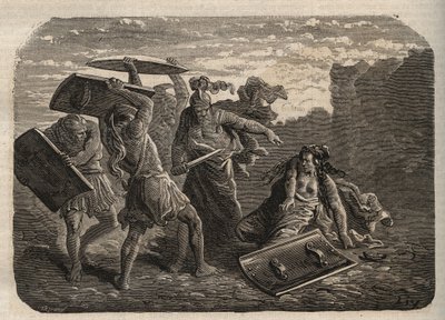 Muinainen Rooma - Tarpeian rangaistus - Tarpeian rangaistus - kaiverrus tekijältä Unknown artist