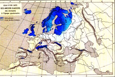 Euroopan muinaiset jäätiköt, kvartäärialue (kaiverrus) (kaiverrus) tekijältä Unknown Artist