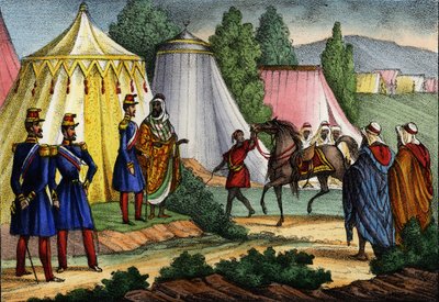 Arabijohtaja tarjosi hevosta Afrikan, Algerian, Ranskan armeijan upseerille tekijältä Unknown artist