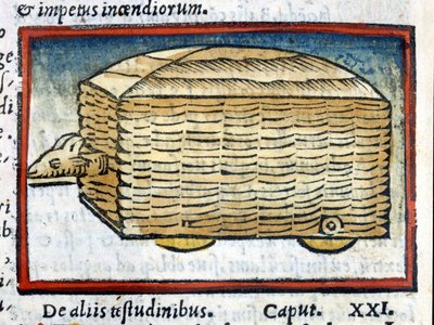 Oinas - eräänlainen tankki - Vitruvan "" De architectura""" vuodelta 1630. tekijältä Unknown artist