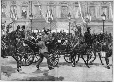 Anarkisti Caserio murhasi tasavallan presidentti Sadi Carnotin (1837-1894). 24 päivänä kesäkuuta 1894. tekijältä Unknown artist
