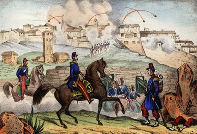 Algerian Constantinen hyökkäys Afrikan Ranskan armeijan kenraali Danrémontin 7 päivää kestäneen piirityksen jälkeen 13. lokakuuta 1839. Teoksessa ”” Storia d