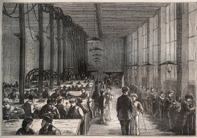 Rautapaja - Kunnallinen oppisopimuskoulu Boulevard de la Villette -kadulla Pariisissa vuonna 1875 - kaiverrus tekijältä Unknown artist