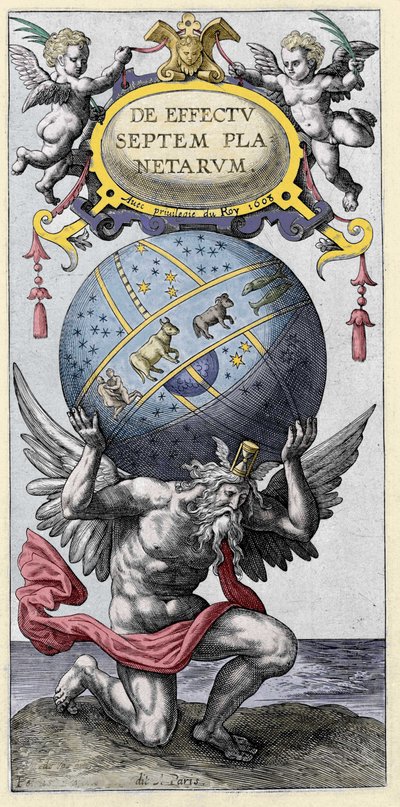 Atlas kantaa maailmaa. Kaiverrus 1600-luvun alusta. tekijältä Unknown artist