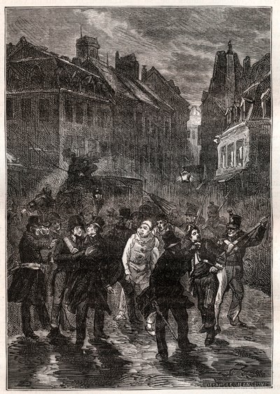 Hyökkäykset Louis-Philippe I:tä vastaan ​​- Le conspiracy de la rue des Prouvaires - 1. helmikuuta tekijältä Unknown artist