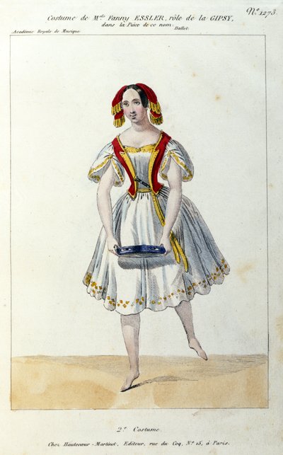 Itävaltalainen tanssija Fanny Elssler (1810-1884) baletissa "La gipsy" 1839 1800-luvun vedos tekijältä Unknown artist