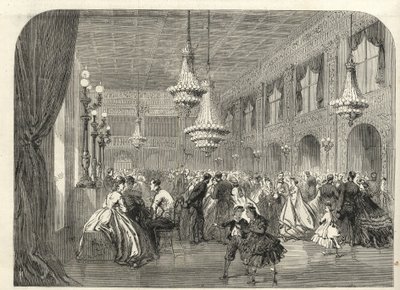 Baden Baden (Baden-Baden), Saksa - Keskusteluhuoneen sisällä - 1867 tekijältä Unknown artist